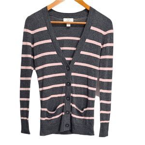 LOFT Women's Striped Cardigan Wool Blend‎ Size XS Petite